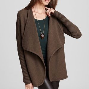 Vince Brown Boiled Wool Sweater Jacket